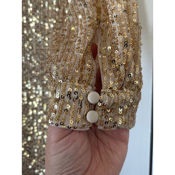 New kensie Women's Sequin Mesh Blouson Sleeve Dress Size 6 - Picture 11 of 13